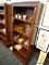 (WALL) 4-SHELF BOOKCASE; WOODGRAIN, CHERRY FINISHED BOOKCASE WITH 3 ADJUSTABLE SHELVES AND A