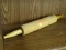 (WALL) WOODEN ROLLING PIN. IN GOOD CONDITION. MEASURES 18.5 IN LONG.