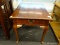 (WINDOW) BASSETT FURNITURE QUEEN ANNE END TABLE; WOODEN END TABLE WITH A SINGLE DRAWER THAT HAS A