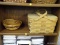 (WALL) LOT OF WOVEN BASKETS; 3 PIECE LOT TO INCLUDE 2 ROUND BASKETS (9 IN AND 10 IN DIAMETER) AND A