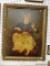 (WALL) VINTAGE PRINT ON BOARD; VICTORIAN PORTRAIT OF A MOM NEXT TO HER TWO CHILDREN SLEEPING ON A