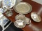 (WINDOW) SILVER-PLATE DISHES; 4 PIECE LOT TO INCLUDE SHELL SHAPED SILVER PLATED BOWL, A 3-SECTION