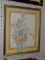 (BWALL) FRAMED GLORIA ERIKSEN BOTANICAL PRINT; DEPICTS A STILL LIFE FLORAL ARRANGEMENT AND SITS IN A