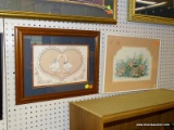 (WALL) FRAMED ANIMAL PRINTS; TWO PIECE LOT TO INCLUDE A PRINT OF KISSING GEESE, BY BONNIE BUTLER,