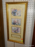 (WALL) BEAUTIFUL, 4-PANEL FRAME WITH 3 PRINTS; CHRISTIAN WALL ART WITH QUOTE AT THE BOTTOM AND 3
