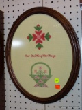 (WALL) OVAL NEEDLEPOINT; SAYS 