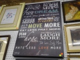 (WALL) WORD ART ON CANVAS AND FRIENDS PICTURE FRAME; 2 PIECE LOT TO INCLUDE A MOTIVATION MARLA RAE