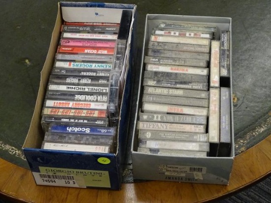 (R1) BOX LOT OF CASSETTE TAPES; 42 PIECE LOT OF ASSORTED AUDIO CASSETTE TAPES TO INCLUDE "THE BEST
