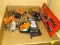 (R5) BOX LOT OF ASSORTED TOOLS; 10 PIECE LOT TO INCLUDE A HUSKY 8 IN COMBINATION SNAP RING PLIERS, 4