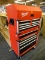(R1) MILWAUKEE STORAGE CHEST AND CABINET; PAIR OF RED AND BLACK 36 IN HIGH CAPACITY STACKABLE STEEL
