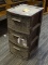 (WALL) STERILITE THE DRAWER CABINET; ACRYLIC THREE DRAWER WEAVE STYLE TOWER CABINET. ESPRESSO IN