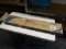 (WALL) LITHONIA LIGHTING 2 -LIGHT FLUORESCENT FIXTURE; 4 FT WRAPAROUND FLUORESCENT CEILING FIXTURE.