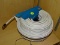(R8) PAIR OF COMMERCIAL ELECTRIC COAXIAL CABLES; TWO 100 FT RG-6 COAXIAL CABLES, WHITE IN COLOR.