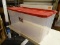 (R9) STERILITE 200 QT PLASTIC STACKER BOX WITH LID.