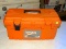 (R9) HOMER BOX 19 IN TOOL BOX WITH TRAY. MEASURES 19.1 IN X 9.9 IN X 10.3 IN. ONE LATCH NEEDS TO BE