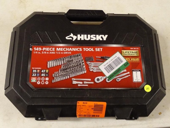 (R6) HUSKY 149 PIECE MECHANICS TOOL SET WITH 1/4", 3/8", AND 1/2" DRIVES. MAY BE MISSING SOME