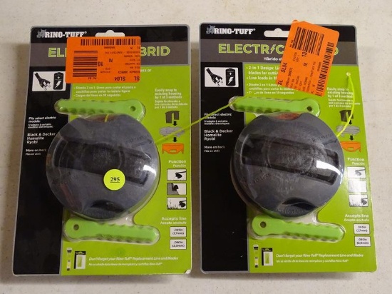 (R8) PAIR OF RINO-TUFF TRIMMER HEADS; TWO ELECTRIC HYBRID TRIMMER HEADS, COME NEW IN ORIGINAL