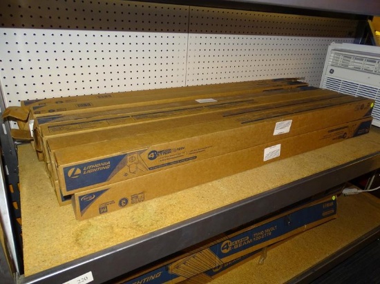(WALL) LOT OF LITHONIA LIGHTING SINGLE-BULB FLUORESCENT FIXTURE; 12 PIECE LOT OF 4 FT SINGLE BULB
