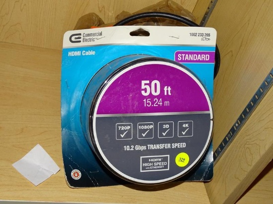 (R8) PAIR OF COMMERCIAL ELECTRIC 50 FT HDMI CORDS.