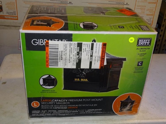 (R9) GIBRALTAR, HEAVY DUTY ALUMINUM, LARGE CAPACITY, PREMIUM POST MOUNT SECURITY LOCKING MAILBOX