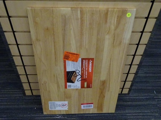 (R4) HUSKY HARDWOOD TOP FOR A ROLLING TOOL CABINET. MEASURES 26.3 IN X 17.9 IN.