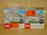 (R4) PAIR OF OATEY DESIGNLINE DRAINS; 2 PIECE LOT OF WAVE PATTERNED, 6
