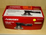 (R4) HUSKY 6 IN DUAL ACTION SANDER; LOW VIBRATION HAND SANDER WITH 10,000 RPM. COMES IN OPENED BOX.