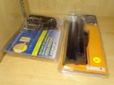 (R5) 2 PIECE LOT TO INCLUDE A PATIO DOOR HANDLE BLACK IN COLOR AND ASTRA GIBCLOSER SPRING SAFETY