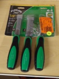 (R5) 3 PACK OF NICHOLSON, 4 IN 1, WOODCHUCK COMBINATION CHISEL/WOOD RASPS. COMES IN OPENED