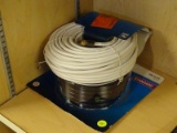 (R5) COMMERCIAL ELECTRIC COAXIAL CABLE AND HDMI CORD; 2 PIECE LOT TO INCLUDE A 100 FT RG-6 COAXIAL