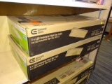 (R6) PAIR OF COMMERCIAL ELECTRIC 2 FT LED INDUSTRIAL HIGH BAY LIGHT DAYLIGHTS, WHITE IN COLOR.