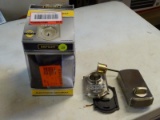 (R7) DEFIANT SINGLE CYLINDER ELECTRONIC CASTLE DEADBOLT WITH A SATIN NICKEL FINISH. MODEL NO.