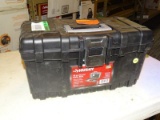 (R9) HUSKY 16 IN TOOL BOX; HEAVY DUTY PLASTIC TOOL BOX. MEASURES 16 IN X 8.7 IN X 9.4 IN. MISSING