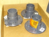 (R9) TRAY LOT OF OATEY SHOWER DRAINS; 3 PIECE BOX LOT OF ASSORTED PVC SHOWER DRAINS WITH CHROME