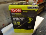 (R9) RYOBI 40V, BRUSHLESS, CORDLESS, VACATTACK LEAF MULCHER WITH A DURABLE METAL IMPELLER AND A