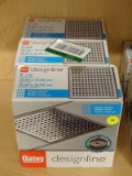 (R4) LOT OF OATEY DESIGNLINE DRAINS; 3 PIECE LOT OF SQUARE PATTERNED, 6