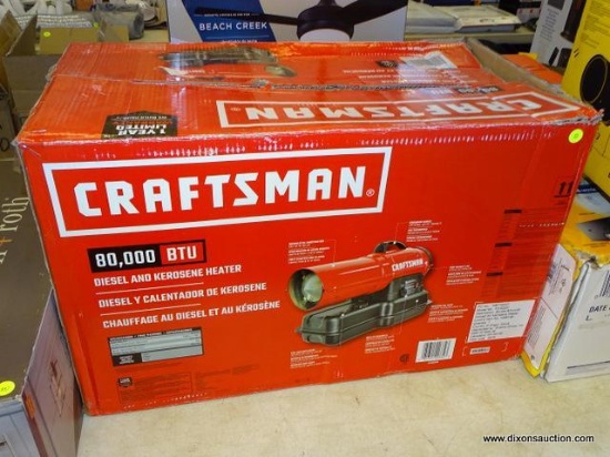 CRAFTSMAN HEAVY DUTY HEATER; 80,000 BTU FORCED AIR KEROSENE DIESEL CONSTRUCTION HEATER WITH STEEL