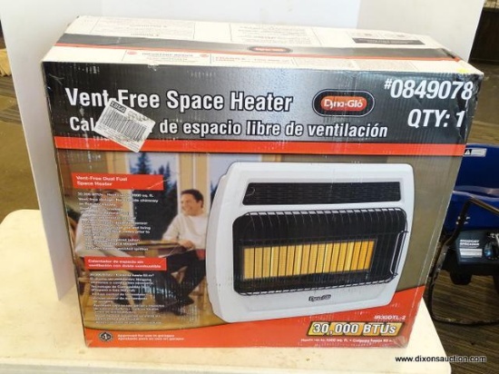 (R1) DYNA-GLO SPACE HEATER; 30000-BTU WALL OR FLOOR-MOUNT NATURAL GAS OR LIQUID PROPANE VENT-FREE