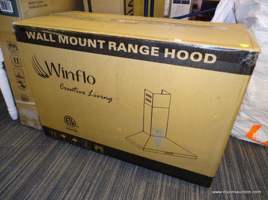 WINFIG RANGE HOOD; 30" CONVERTIBLE BLACK COLOR WALL MOUNT RANGE HOOD WITH ALUMINUM MESH FILTER,