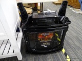 DURAFLAME ELECTRIC FIREPLACE; 5200-BTU BLACK METAL FLAT WALL INFRARED QUARTZ ELECTRIC HEATER WITH