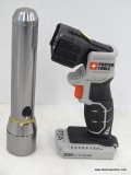 (R2) PAIR OF FLASHLIGHTS; 2 PIECE LOT TO INCLUDE A PORTER CABLE 20V MAX LITHIUM ION HANDHELD WORK