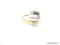 LADIES 14KT YELLOW GOLD & APPROX. .53 CTW PRINCESS CUT DIAMOND RING, RETAILS $2150.00. SIZE 8.