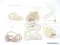 LOT OF ASSORTED FAUX PEARL NECKLACES; 6 PIECE LOT TO CONTAIN A 13 1/2IN PALE PINK DOUBLE STRAND WITH