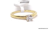 LADIES 14 KT YELLOW GOLD & APPROX. .38 CTW ROUND CUT DIAMOND RING, RETAILS $1900.00, SIZE 4.25