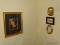(DR) CONTENTS OF WALL CORNER; 4 PIECE LOT TO INCLUDE 2 SMALL MIRRORS (ONE IS OVAL AND IN A GOLD