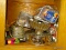 (KIT) CABINET LOT; LOT INCLUDES- SPRING CAKE PANS, ALUMINUM ROASTER, PILLSBURY DOUGH BOY DOLLS,