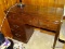 (DEN) SINGLE PEDESTAL KNEE-HOLE DESK; PINE DESK WITH 3 LEFT DRAWERS AND A DRAWER SITTING ABOVE THE