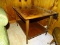 (DEN) MID CENTURY MODERN SIDE TABLE; WOODEN MID CENTURY MODERN END TABLE WITH A DOVETAILED TOP, A