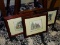 (RT BDRM) 3 COURTHOUSE PICTURES IN FRAMES; 3 PEN AND WATERCOLOR MATTED PRINTS OF CHESTERFIELD,