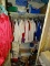 (RT BDRM) CONTENTS OF CLOSET; CLOSET INCLUDES LADIES CLOTHING SIZE 14, BED LINENS AND BLANKETS